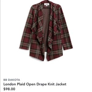 Plaid open cardigan